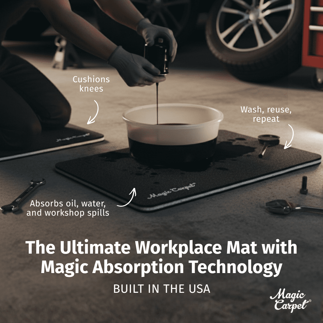 Magic Carpet® DIY Work Mat and Kneeling Pad (2-Pack) | 15.75″ × 21.25″ | Heavy-Duty Absorbent & Puncture-Resistant Pad for Garage, Crafts, & Gardening | Washable | Made in USA | Recycled Material