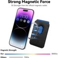 thumbnail image 2 of Magnetic Cell Phone Card Holder for Phone Case with Mag Safe, Stronger Magnetic RFID Leather Phone Wallet Stick on Series of iPhone 15/14/13/12 and Pro/Promax, Carbon Fiber Black, 2 of 4