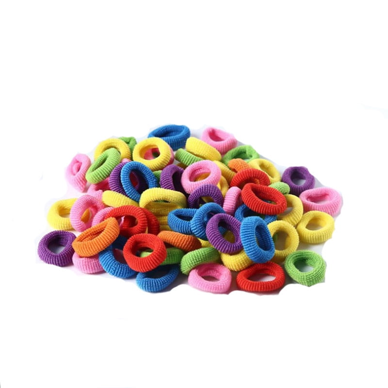 100Pcs Girls Hair Ties Assorted No Crease Elastic Hair Tie Rope Hair