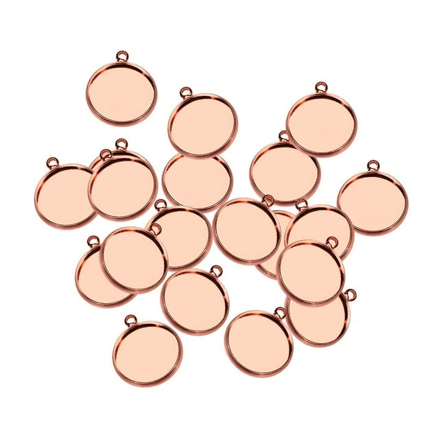 GUOOL 20Pcs 10/12/14mm Brass Round Blank Cabochon Base Setting Trays Jewelry 12mm