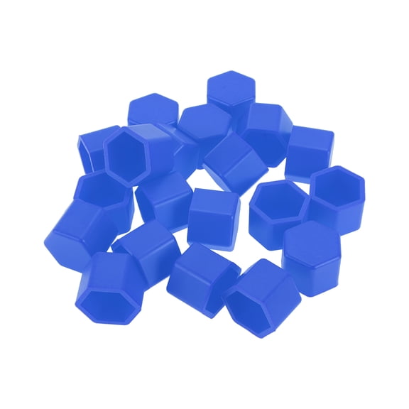 Unique Bargains 20 Pcs Wheel Lug Nut Bolt Rims Tire Nut Screws Dust Cap Cover Nut Protection Silicone Blue 2.5x21x20.6mm