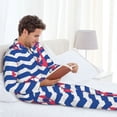 thumbnail image 6 of Lsque Nautical Anchors Pattern Long Sleeve Pajama Set for Men - Soft 2-Piece Sleepwear and Loungewear Set with Pockets, Comfy Nightwear-Small, 6 of 7