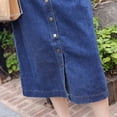 thumbnail image 4 of Honeeladyy Clearance under 5$ Women's Denim Bib Overall Denim Pinafore Dress Button Denim Dress with Suspenders Pinafore Dress Skirt Jeans Jumpers, 4 of 4