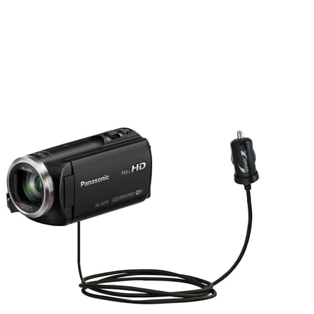 Gomadic Intelligent Compact Car / Auto DC Charger suitable for the Panasonic HC-V260 / HC-V270 - 2A / 10W power at half the size. Uses Gomadic TipExch