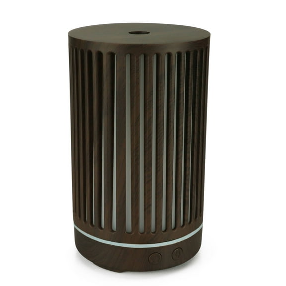 Snmubt Wood Grain Aroma Diffuser 200Ml Colorful Night Atomizing Humidifier (Brown)