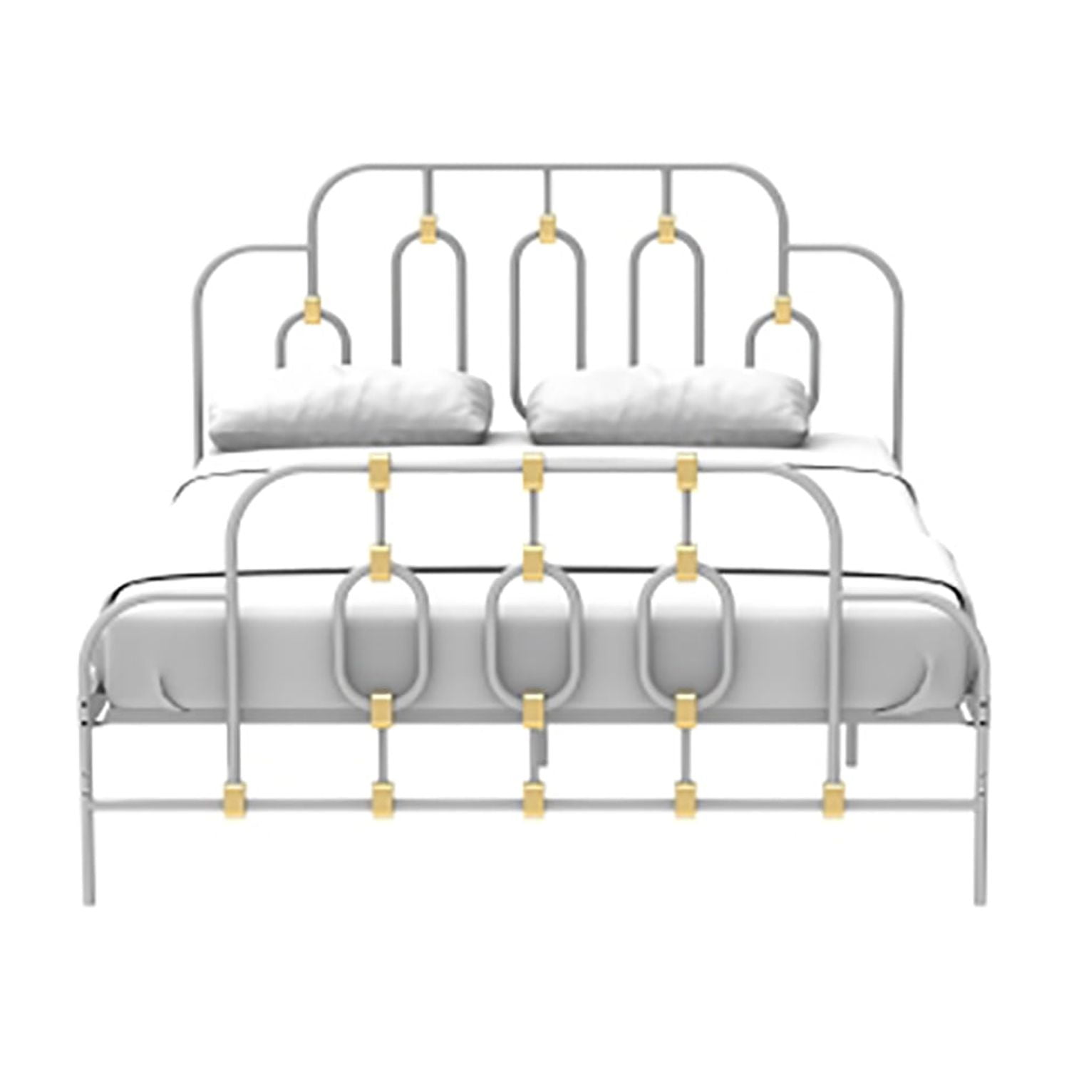 Resenkos Classic Metal Platform Bed Frame, Full Size Bed Frame with Vintage Headboard and Footboard Platform Base, White Resenkos Classic Metal Platform Bed Frame, Full Size Bed Frame with Vintage Headboard and Footboard Platform Base, White