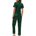 thumbnail image 5 of Oalirro Ladies Pajamas Sets Casual Long Sleeve Top with Long Pants Homewear Pjs Set Loungewear Green,L, 5 of 5