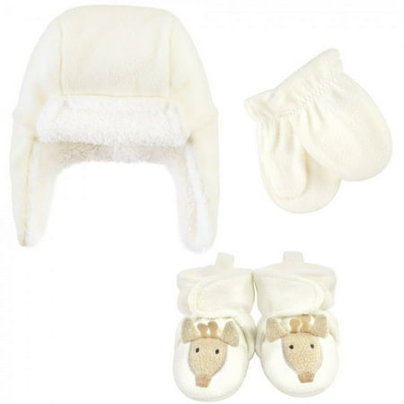 UPC: 0660168594072 | Hudson Baby Unisex Baby Trapper Hat  Mitten and Bootie Set  Giraffe  12-18 Months