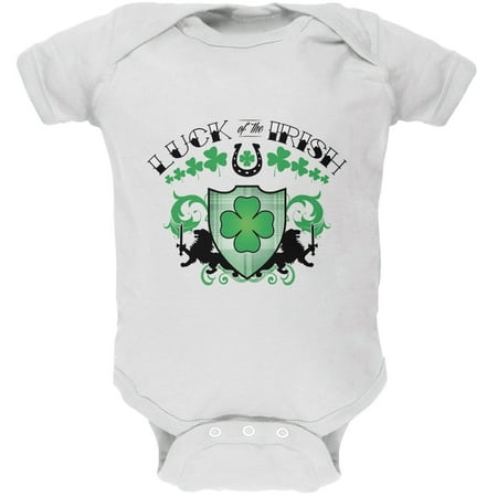 St. Patricks Day - Luck Of The Irish White Soft Baby One Piece
