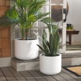 thumbnail image 2 of Safavieh Nardo Cement Modern Solid Round White Plant Pot 2 Count, 2 of 7