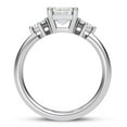 thumbnail image 2 of Divine Jewel 14K White Gold Plated Anniversary Ring - 1.8 Ct Emerald Cut Lab Created Diamond Engagement Ring - Three Stone Design Ring for Women's - Classic Wedding Ring - Bridal Jewelry for Her, 2 of 3