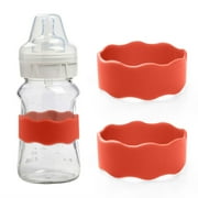 1PC Kids Snack Boxes For School Personalized Baby Bottle Labels For Daycare Water Bottle Name Bands Customized Engraved Silicone Baby Reusable Bottle Straps Labels For Cups School 2PCS Red