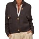 thumbnail image 1 of Chaquetas Tipo Suéter con Botones para Mujer, de Moda, con Cuello Alto, Larga, Holgadas, de Punto Grueso, Abrigos para Exteriores. Marrón XL, 1 of 7