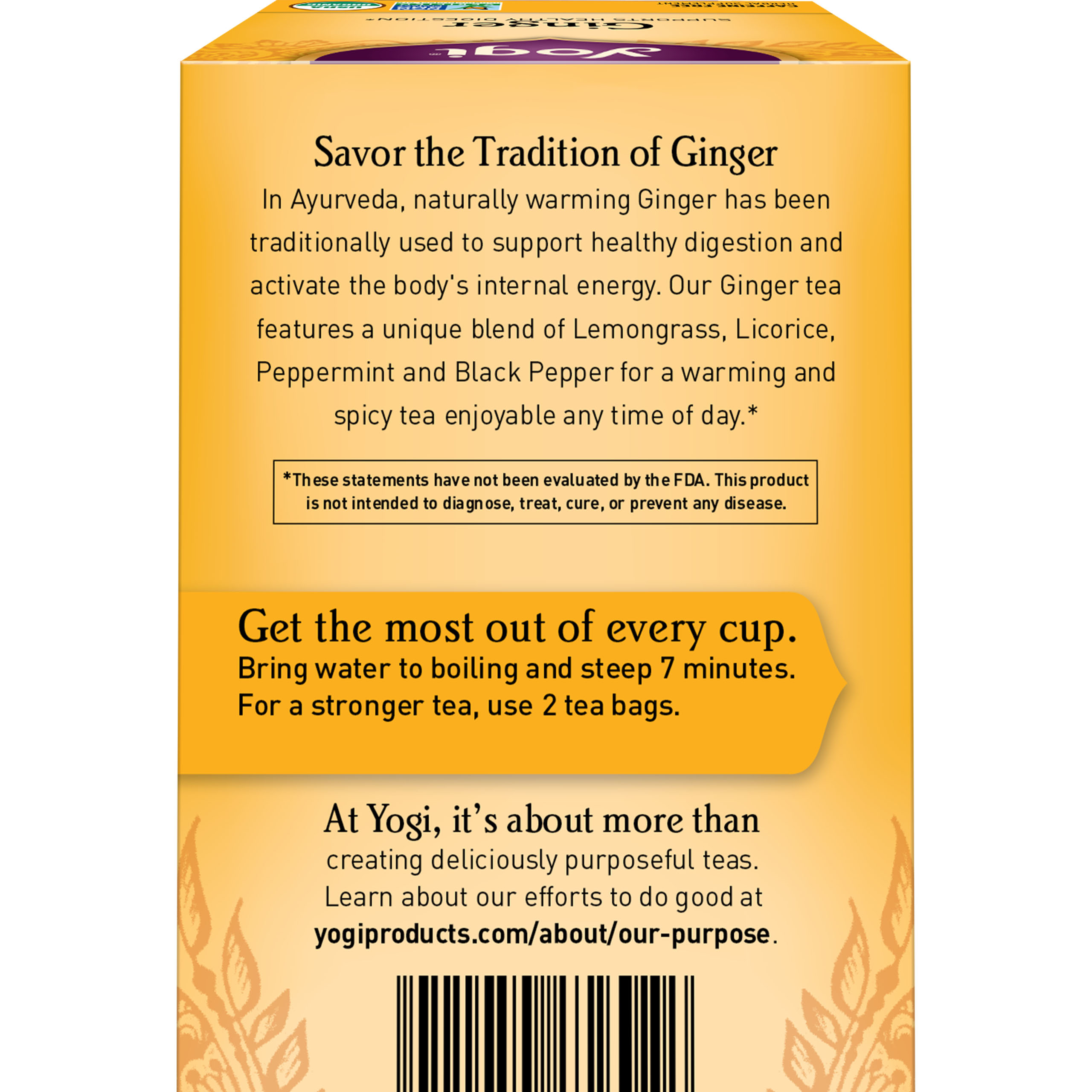 Yogi Tea Ginger, Caffeine-Free Organic Herbal Tea, Wellness Tea Bags, 6 Boxes of 16 - image 2 of 8