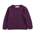 thumbnail image 2 of TQWQT Girls Open Front Cardigan Fall Toddler Dark Purple Cardigans Long Sleeve Size 7 Years Cardigan Basic Button Cardigan Kids Sweater, 2 of 3
