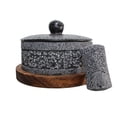 thumbnail image 3 of Molcajete CEMCUI Yolia con Tapa de Talavera Negra Artesanal, 3 of 3