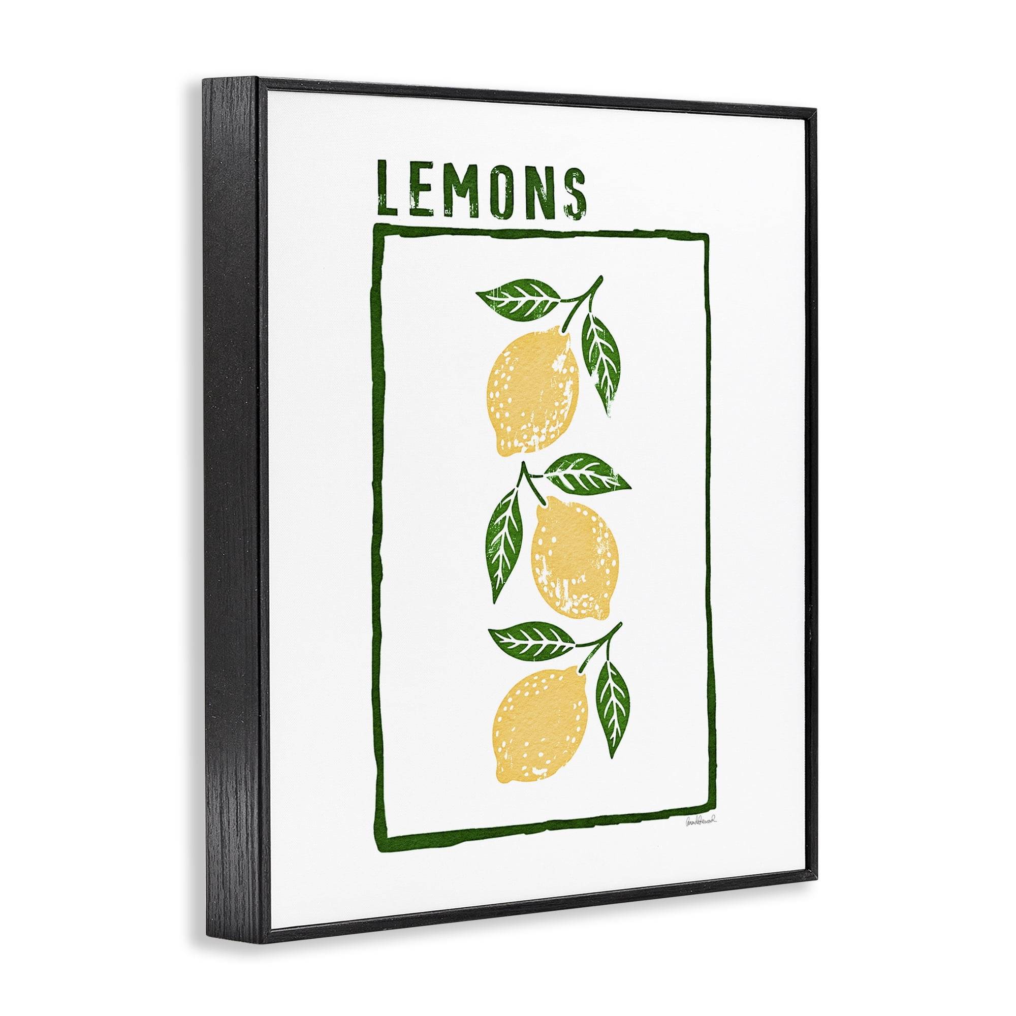 Stupell Industries Tasty Summer Lemons Black Framed Giclee Art, design by Amanda Greenwood