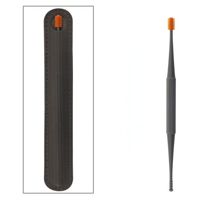 Removedor de cera de oídos de silicona suave, limpiador de oídos portátil, acero inoxidable, 2 cabezales, púas de oreja, removedor de cureta de cera de oreja, 1/3 piezas