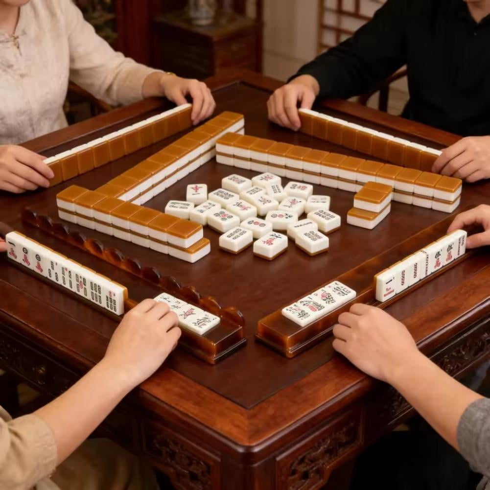 1pcs Mahjong Rack with Pushers Imports Mahjong Game Accessories Modern American Mahjong Tile Rack