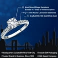 thumbnail image 2 of Gem Stone King 10K White Gold White Created Sapphire and Lab Grown Diamond Engagement Ring for Women | 1.18 Cttw | Round 6MM | Gemstone September Birthstone | Size 7, 2 of 6