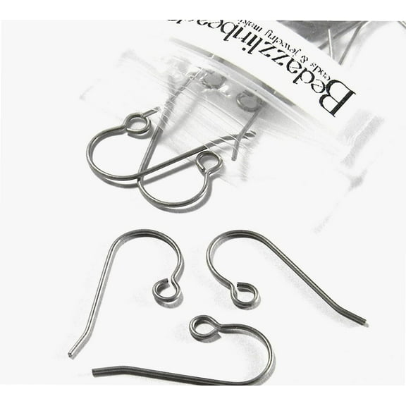 20 Silver Nickel Free Hypoallergenic Raw Titanium French Hook Earring Findings