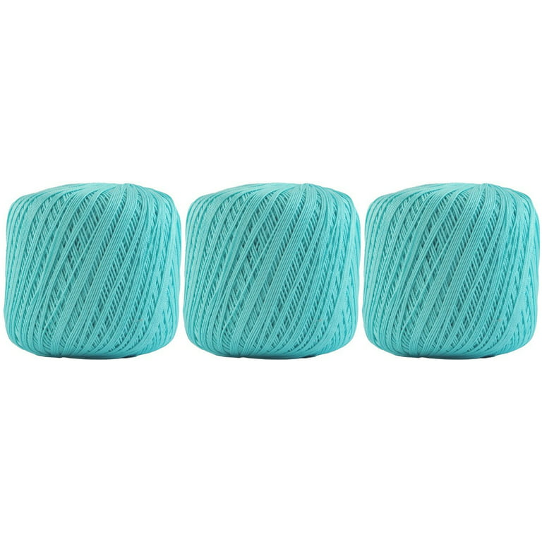 Threadart 100% Pure Cotton Crochet Thread - Size 10 - Color 42 - TURQUOISE  - For tablecloths, bedspreads, and fashion accessories. 100% mercerized  cotton - 50 gram balls 175 yds 