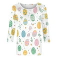 thumbnail image 5 of Xixinqiwan 2025 Easter Shirt for Women,Womens Easter Bunny Graphic Shirts Summer Spring 3/4 Sleeve Crew Neck Tee Shirts for Women, 5 of 5