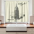 thumbnail image 2 of Ambesonne New York Kitchen Curtains, Urban Skyscrapers, 55"x45", Eggshell and Black, 2 of 3