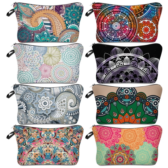 Bolsa de maquillaje con impresión digital de alta definición, resistente al agua y portátil, para guardar artículos de tocador.