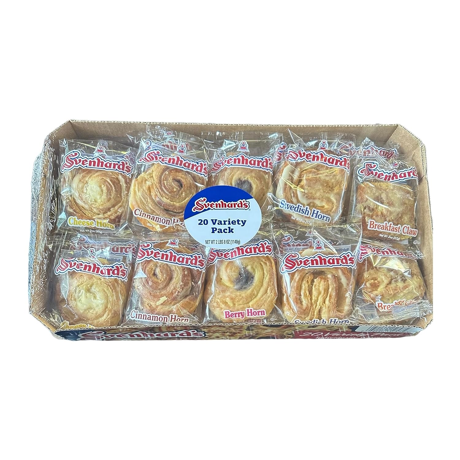 Variety Danish 20 count Cinnamon, Berry, Cheese,raisin,breakfast claw,