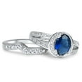 thumbnail image 4 of LaRaso & Co His Hers Blue Wedding Set Matching Wedding Engagement Rings Men Women, 4 of 6