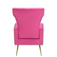 thumbnail image 6 of Velvet Accent Chairs with Arms, Modern Upholstered Wingback Vanity Chair with Metal Legs and Armrests, Mid-Back Single Sofa for Living Room Bedroom Apartments, Rose Red, 6 of 7
