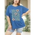 thumbnail image 4 of XCHQRTI Plus Size Daisy Women Tshirt Graphic Oversized Tees Short Sleeve Casual Tee, 4 of 7