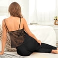 thumbnail image 4 of Sexy Silk Satin Pajamas Sets for Women Lace Sleepwear Cami Tops Pants Nightwear Spaghetti Straps Pjs Soft Loungewear, 4 of 6