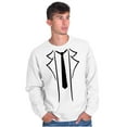 thumbnail image 4 of Casual Hipster Faux Suit and Tie Men's Big & Tall Crewneck Sweatshirt Brisco Brands 2X, 4 of 5