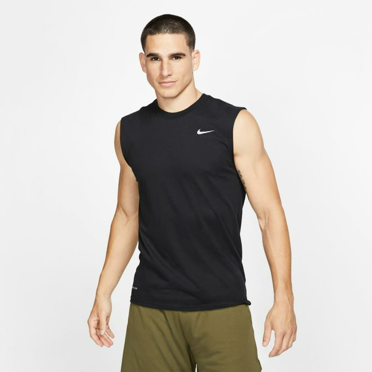 Zuidoost gewoontjes Relativiteitstheorie Nike Men's Dri-FIT Sleeveless Training T-Shirt CJ5974-010 Black -  Walmart.com