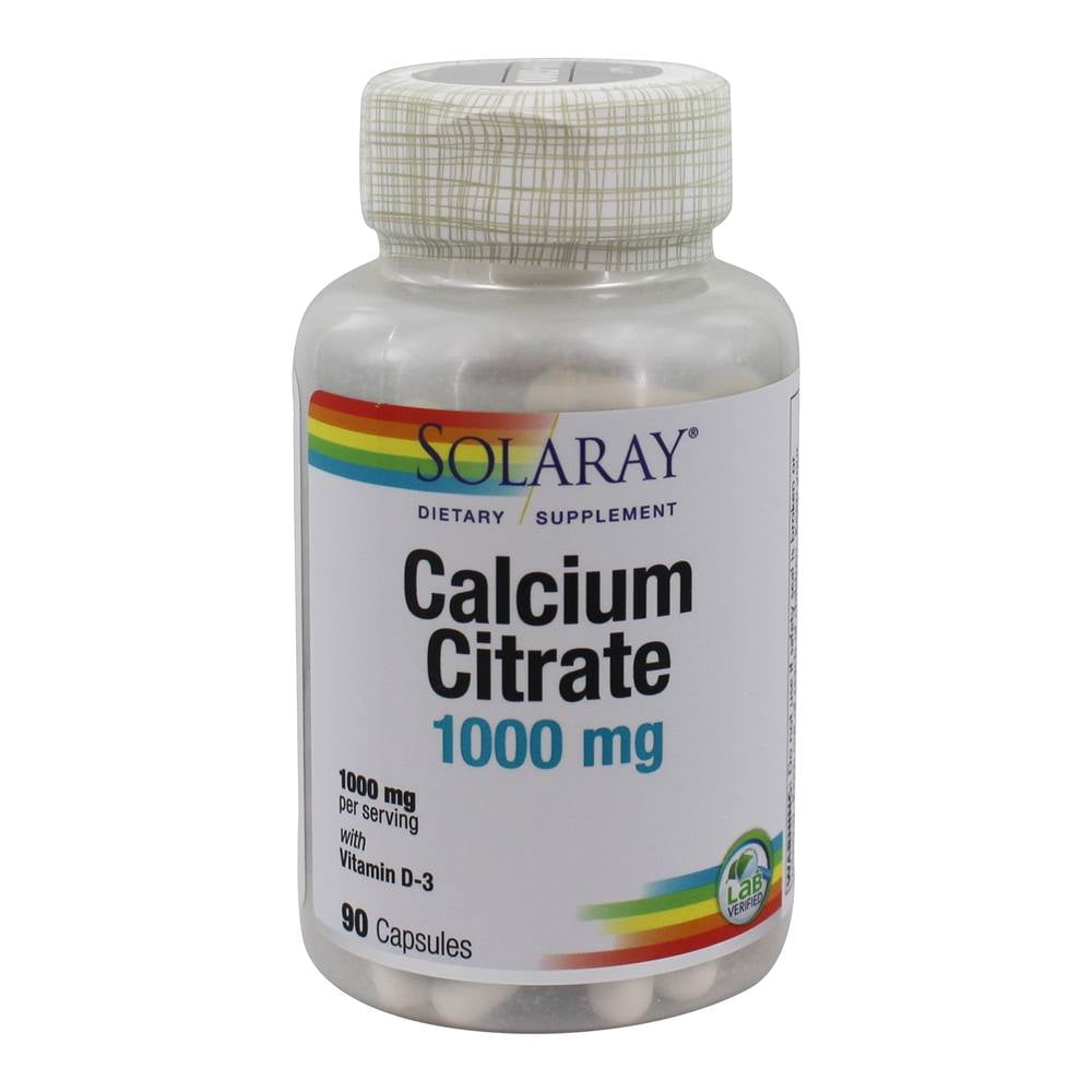 Solaray Calcium Citrate with Vitamin D3 1000 mg. 90 Capsules