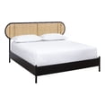 thumbnail image 1 of Brant House 75.75x84" Modern Wood/Rattan Gypsy Queen Size Bed in Black, 1 of 4