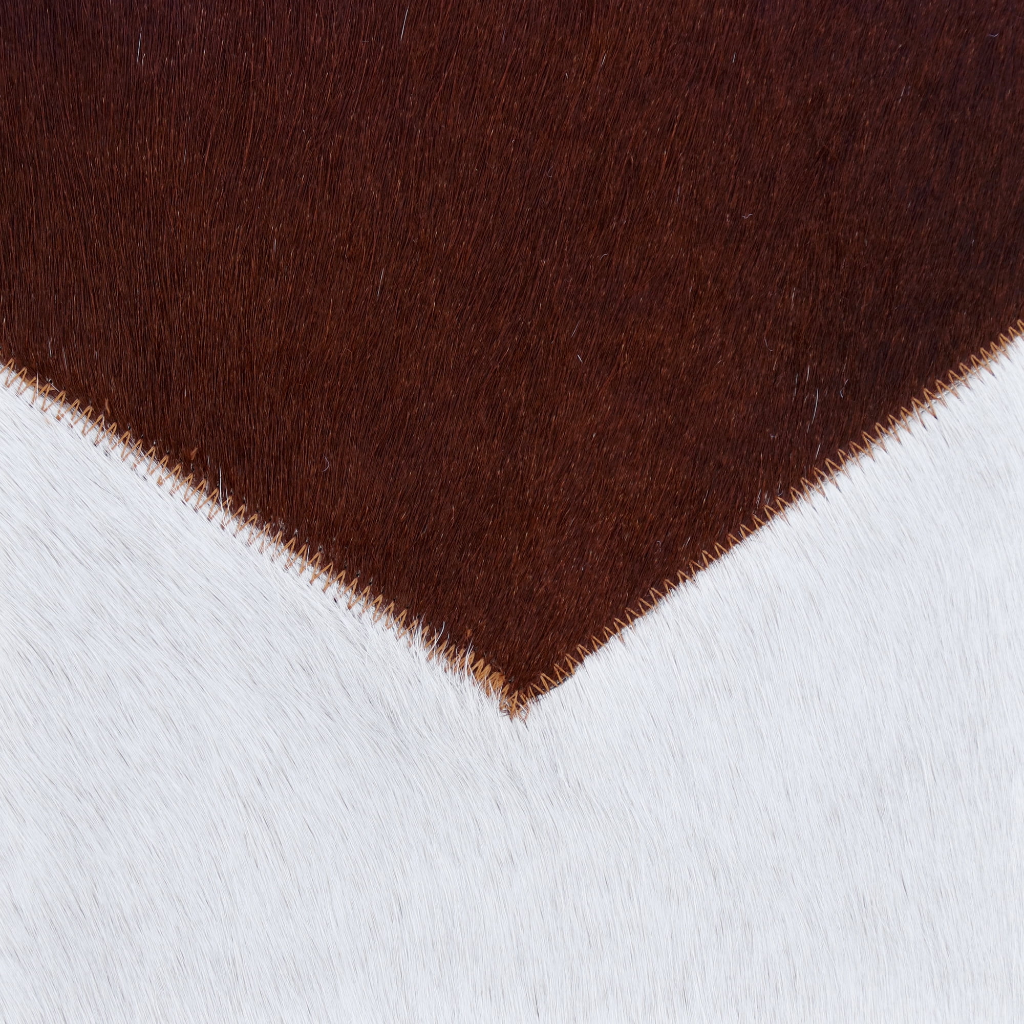Ox Bay Brody 20" x 20" Ivory/Brown Geometric Faux Leather Hide Adult Decorative Throw Pillow