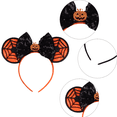 thumbnail image 3 of Diadema con orejas de ratón para mujer y niña, accesorios para el cabello con lazo de lentejuelas, diadema de Halloween con purpurina, 3 of 5