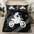 thumbnail image 2 of jejeloiu Dirt Bike Game Bed Sheets,Motorcycle Extreme Sport King Sheets,Gray White Black Sheet Set For Boys Kids,Luxury Bedroom Decor,4pcs, 2 of 7