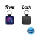 thumbnail image 4 of Neon Mermaid Beautiful Faux Leather Square Keychain, 4 of 7