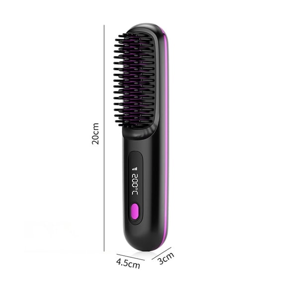 Straightener Brush, Straightener Rechargeable Cordless Mini Hair Straightener Comb, Fast Heating Cordless Mini Hair Straightener Brush