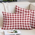 thumbnail image 2 of Farmhouse Red Plaid Pillow Covers Queen, Rustic Red White Checkered Soft Brushed Microfiber Breathable Throw Pillow Covers, Pillowcase with Zipper for Couch Sofa Bedroom Living Room 20"x30", 2 of 9