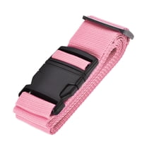 Unique Bargains Luggage Straps Suitcase Belts with Buckle Label PP Travel Bag Packing Pink