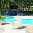 thumbnail image 2 of Luxury Commercial Living 33.25" Beige and White Stackable Outdoor Patio Dining Chair, 2 of 3
