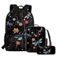 thumbnail image 3 of KUIFORTI Dragonfly Hippie Floral Print Girls Kids Schoolbag Set 3 Pcs, Kids 17 inch Daypack and Lunch Box Combo Set with Pencil Case for School, 3 of 7