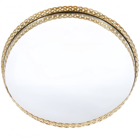 LAMIRO Vanity Tray Golden Iron Home Decor Organizer 1Pcs 7.9x7.9x1In