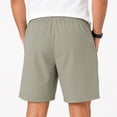 thumbnail image 2 of HISDERN Mens Athletic Shorts 7.8" Inseam 4-Way Stretch Drawstring Waist Shorts Khaki Nylon Spandex Gym Shorts, 2 of 8