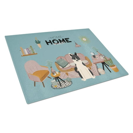 

Carolines Treasures CK7874LCB Russo-European Laika Spitz Sweet Home Glass Cutting Board Large 12H x 16W multicolor